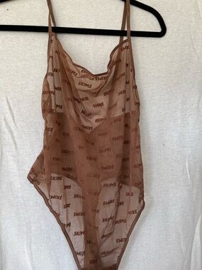 Skims coffee mesh one piece NEW W/ Tags size XL